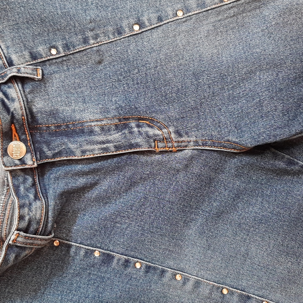 Extreme Rhinestone Split Hem Jeans. - image 4
